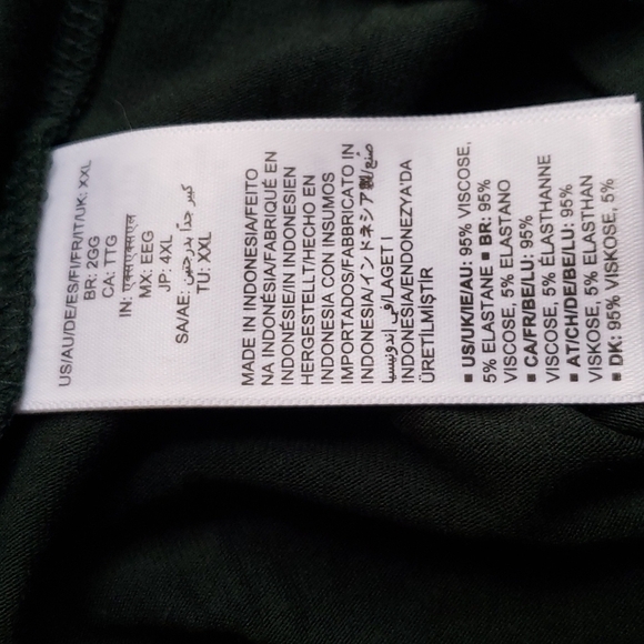 Daily Ritual Jersey Ruched Front Half-Sleeve Dress in Dark Green Size XXL - Picture 6 of 9